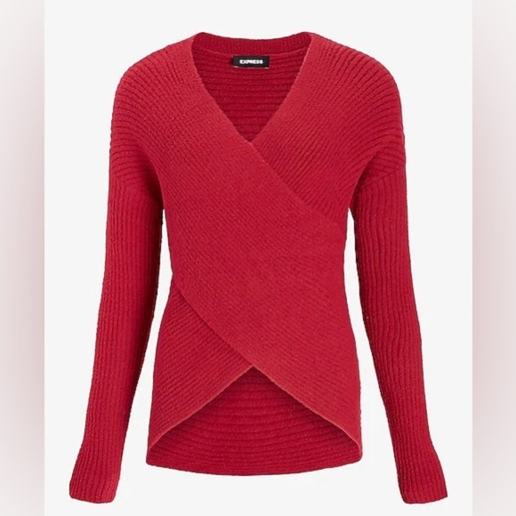NWT Express Red Cross front wrap sweater - Picture 3 of 6